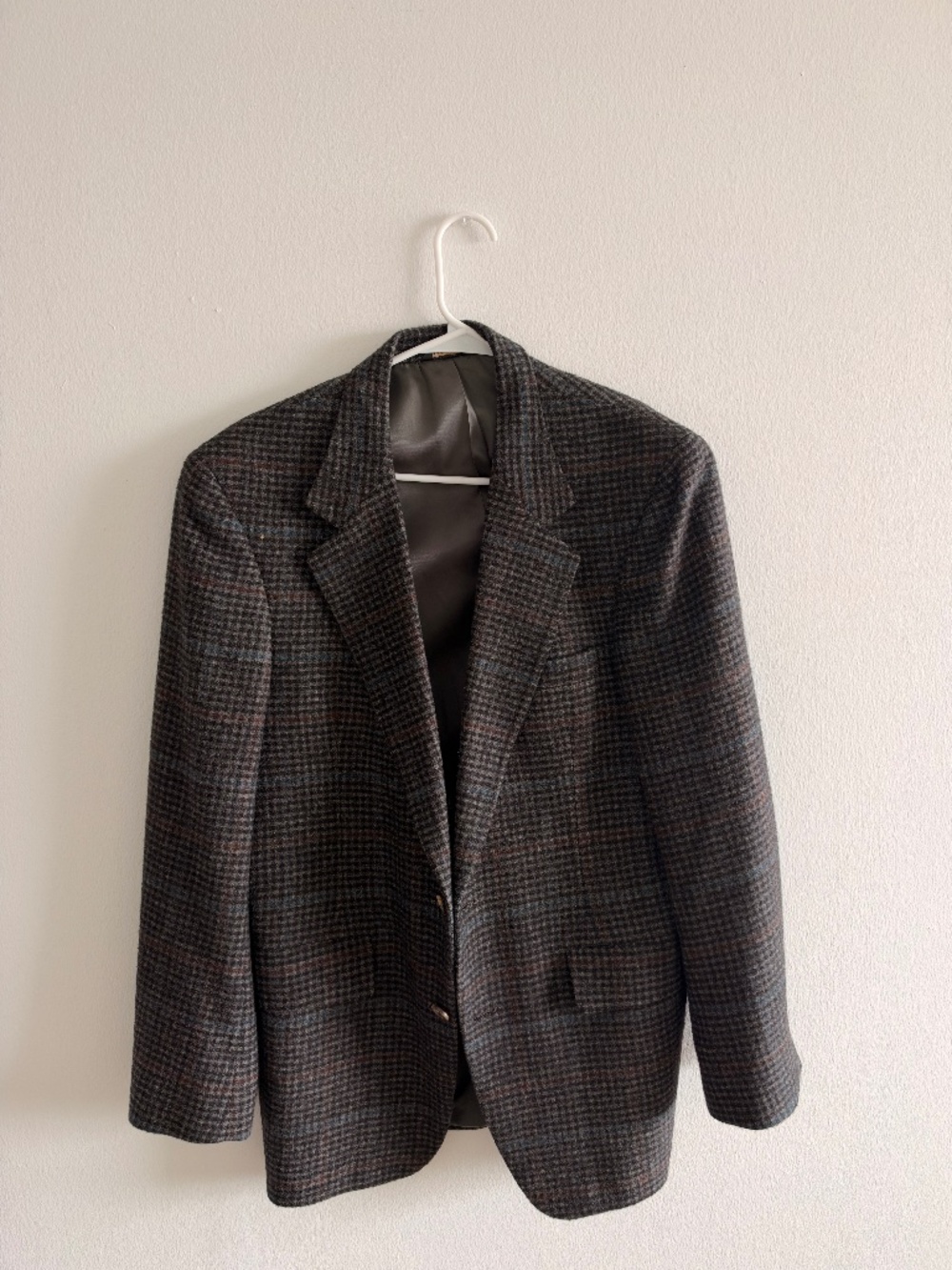 Vintage Bill Blass 100% Camel Hair Plaid Sport Coat Made in USA
